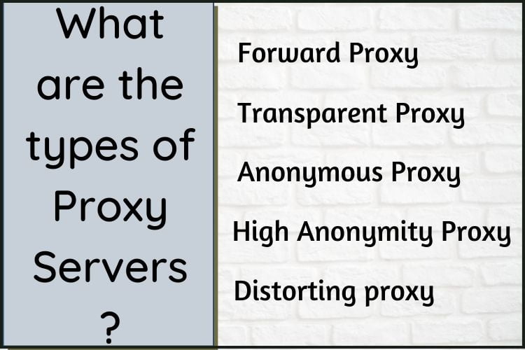 What are the types of proxy server